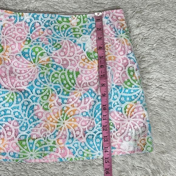 Lilly Pulitzer Tate Floral Sailsbury Short Skirt Resort Lace Summer Vacation - Picture 8 of 8